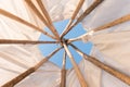 Inside a Native American Indian tepee.