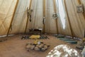 Inside native american Teepee Bluff Fort visitor centre Bluff Utah