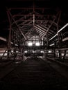 Inside an old abandoned barn