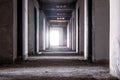 Inside of old abandoned building with construction unfinished Royalty Free Stock Photo