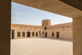 Inside old Al Zubara Fort Az Zubarah Fort, historic Qatari military fortress built from coral rock and limestone and cemented Royalty Free Stock Photo