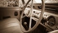 Inside the old car Royalty Free Stock Photo