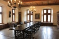 Inside an old Castle in Vianden, Luxembourg on the hill Royalty Free Stock Photo