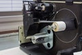 The inside of old label printing machine. Royalty Free Stock Photo