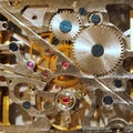 Inside old mechanical watch Royalty Free Stock Photo