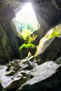 Inside the old mine workings known as Cathedral Cavern, or Cave Royalty Free Stock Photo