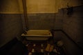 Inside old Orlovka Asylum for the insane in Voronezh Region. Dark creepy abandoned mental hospital Royalty Free Stock Photo