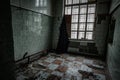 Inside old Orlovka Asylum for the insane in Voronezh Region. Dark creepy abandoned mental hospital Royalty Free Stock Photo