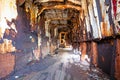 Inside an old rusty shipwreck in Iceland Royalty Free Stock Photo