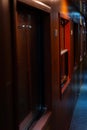 Inside an old sleep wagon of passenger train Royalty Free Stock Photo