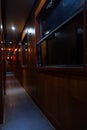 Inside an old sleep wagon of passenger train Royalty Free Stock Photo