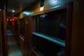 Inside an old sleep wagon of passenger train Royalty Free Stock Photo