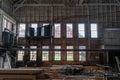 Inside the old steam generated power plant in the Kennecott Mine. ABandoned Royalty Free Stock Photo