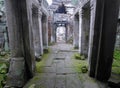 Inside one of the old Khmer temples of Angkor