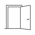 inside opened door line icon vector illustration