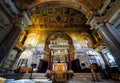 Inside the ornate Basilica of Santa Maria in Trastevere, Rome, Italy Royalty Free Stock Photo