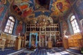 Interior of orthodox church - Bujoreni Monastery, Vaslui County, landmark attraction in Romania Royalty Free Stock Photo