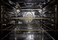 Inside an oven