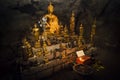 Inside Pak U cave are many gold-plated buddha-figures. cave is situated near Luang Prabang, Laos