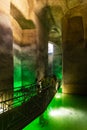 Inside Palombaro Lungo, the huge underground water system dug cistern of Matera Royalty Free Stock Photo