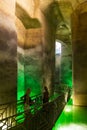 Inside Palombaro Lungo, the huge underground water system dug cistern of Matera Royalty Free Stock Photo