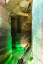 Inside Palombaro Lungo, the huge underground water system dug cistern of Matera Royalty Free Stock Photo