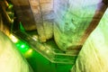 Inside Palombaro Lungo, the huge underground water system dug cistern of Matera Royalty Free Stock Photo