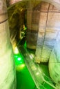 Inside Palombaro Lungo, the huge underground water system dug cistern of Matera Royalty Free Stock Photo