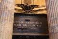 Inside the Pantheon - one of the most famous building in Rome, Italy with tomb of italian king Vittorio Emanvele 2 Royalty Free Stock Photo