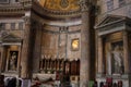 Inside the Pantheon - one of the most famous building in Rome, Italy with tomb of italian king Vittorio Emanvele 2 Royalty Free Stock Photo