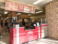 Inside a Papa John`s American pizza restaurant chain in Texas, America Royalty Free Stock Photo