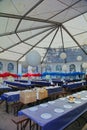 Inside a party tent. Royalty Free Stock Photo