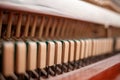 The inside of the piano is without a lid. Strings, hammers and parts Royalty Free Stock Photo