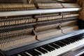 Inside the piano: string, pins and hammers