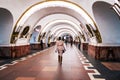 Inside Ploshchad Vosstaniya metro station in St Petersbirg, Russia Royalty Free Stock Photo