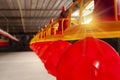 Inside of poultry chicken farm, feed, clean preparing for chick Royalty Free Stock Photo