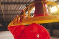 Inside of poultry farm, machine for give feed, preparing food to chicken in the modern farm