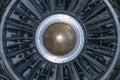 Close up of a powerful jet engine