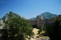 Inside Puilaurens Castle in the south of France