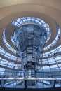 Inside the Reichstag dome in Berlin at dusk Royalty Free Stock Photo