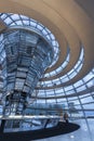 Inside the Reichstag dome in Berlin at dusk Royalty Free Stock Photo