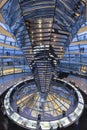 Inside the Reichstag dome in Berlin at dusk Royalty Free Stock Photo