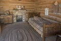 Inside a restored cabin Bluff Fort visitor centre Bluff Utah