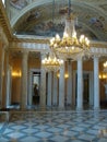 Inside of the rich saloon of Villa Torlonia to Rome in Italy. Royalty Free Stock Photo