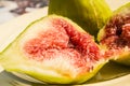 The inside of a ripe fig fruit Royalty Free Stock Photo