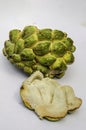 Outside And Inside Of A Sweetsop