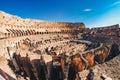 Inside the Roman Colosseum in Rome, Italy panoramic view