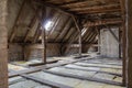 Inside roof framework, penthouse before construction Royalty Free Stock Photo