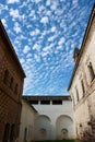 Inside the Rostov the Great kremlin under beautiful sky with small clouds Royalty Free Stock Photo