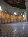Inside of the round basilica of Saint Stephen Rotondo to the Celio in Rome in Italy. Royalty Free Stock Photo